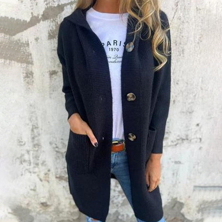 Gebreid vest met capuchon