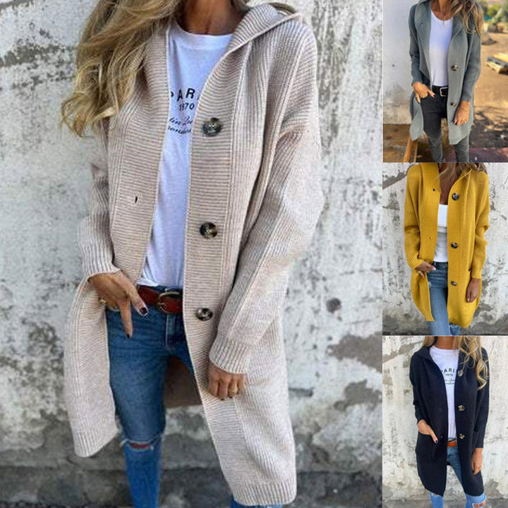 Gebreid vest met capuchon