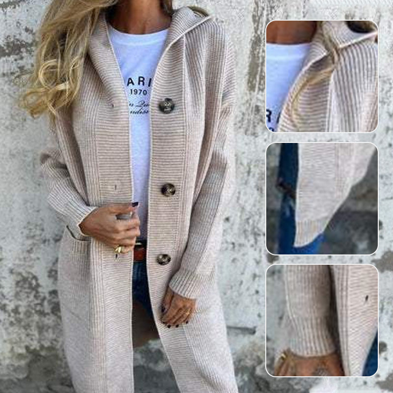 Gebreid vest met capuchon